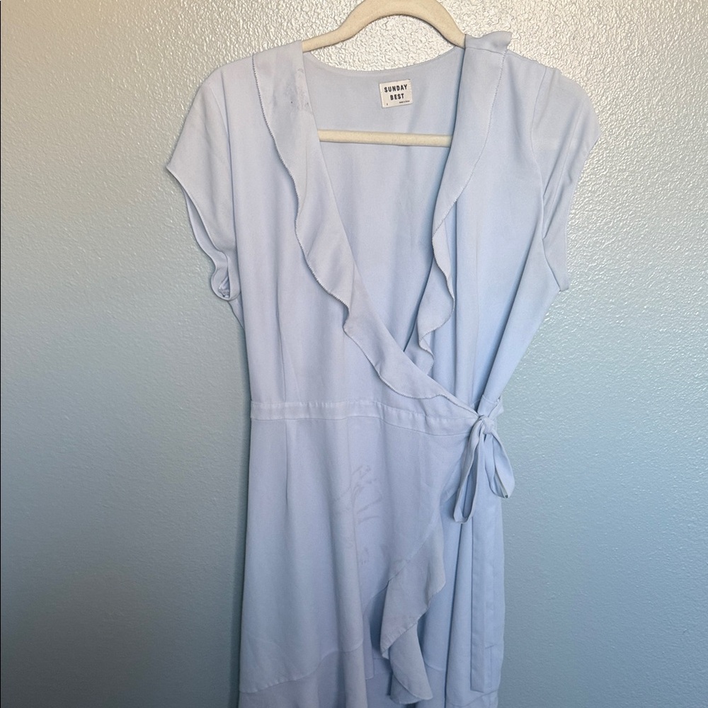 Sunday Best Soft Blue wrap Dress
